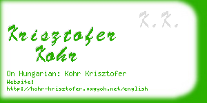 krisztofer kohr business card